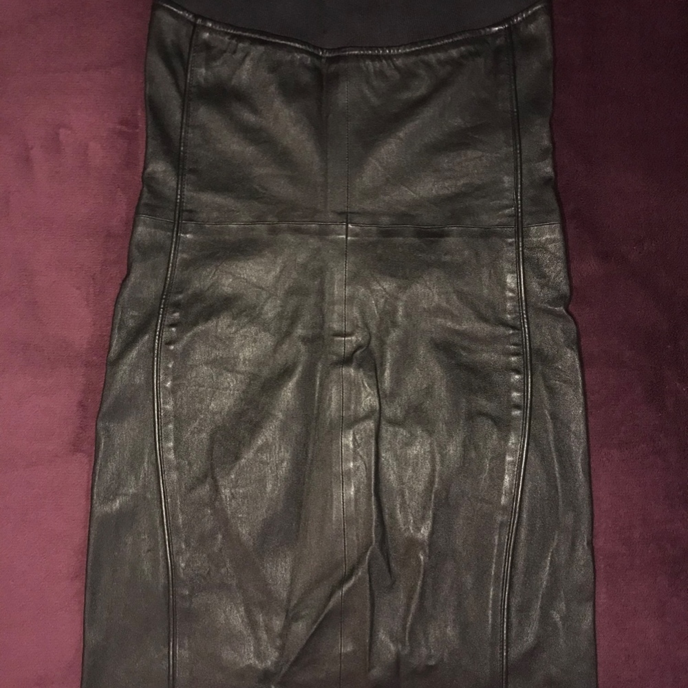 RTA Kenzie Strapless Zip Leather Mini Dress - Picture 4 of 6